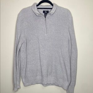 Calvin Klein Gray Men's Cotton Quarter Zip Sweater